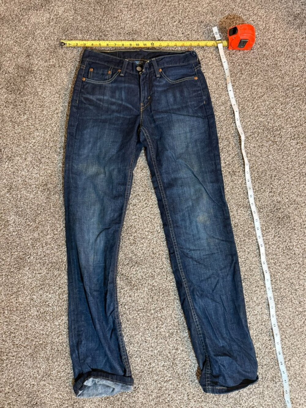 Levi's 514 Straight Fit Men's Jeans 28x32 Dark Wash Indigo Denim